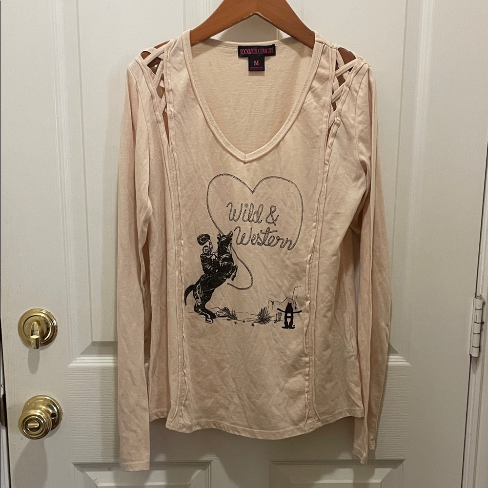 ‘Wild & Western' Long Sleeve Top Made for The Houston Livestock Show & Rodeo